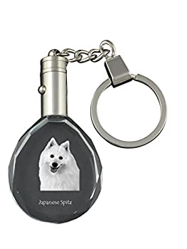 【中古】【輸入品・未使用】日本製スピッツ、犬のクリスタルキーリング、キーチェーン、卓越したギフト