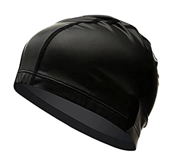 【中古】【輸入品・未使用】George Jimmy ファッション 防水 ブラック 水泳キャップ 耳保護 快適な水泳帽