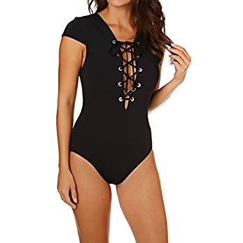 【中古】【輸入品・未使用】Seafolly アクティブ 水泳 レースアップキャップスリーブ マイヨ ワンピース US サイズ: 4 カラー: ブラック