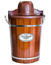 【中古】【未使用未開封】Nostalgia ICMP600WD Vintage Collection 6-Quart Wood Bucket Electric Ice Cream Maker w…