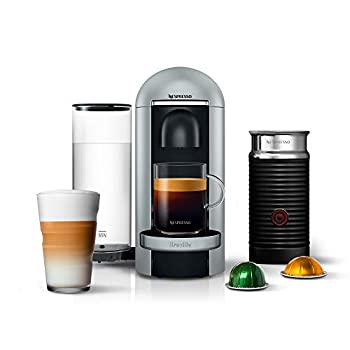 yÁzNespresso vertuoplusfbNXR[q[ƃGXvb\[J[by Breville with Aeroccino ^bN 608032-BNV450SIL1BUC1