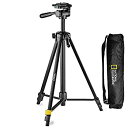 【中古】【未使用未開封】NATIONAL GEOGRAPHIC 三脚 3ウェイ雲台付き 3段 アルミ ブラック ケース付属 コンパクト 軽量 運動会 旅行に最適...