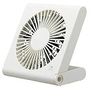 【中古】ドウシシャ 卓上扇風機 スリムコンパクトファン 3電源(AC USB 乾電池) 風量3段階 静音 ピエリア ホワイト FSV-106U WH