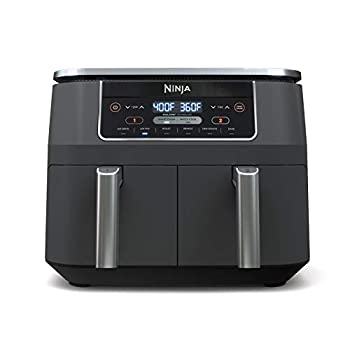 【中古】【未使用未開封】Ninja DZ201 Foodi 6-in-1 2-Basket Air Fryer with DualZone Technology%カンマ% 8-Quart Capacity%カンマ% and a Dark Grey Stainless Finish