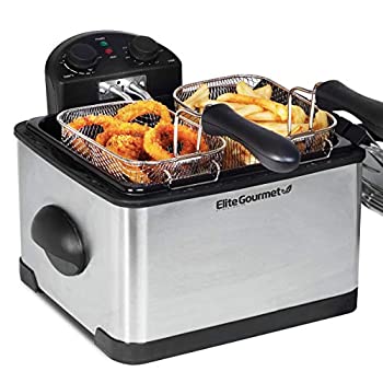 【中古】Elite Platinum ステンレススチール製マキシ-マチック トリプルバスケット電気ディープフライヤー タイマーと臭気フィルタ付き 1700ワット 4.2リ 【中古】Elite Platinum ステンレススチール製マキシ-マチック トリプルバスケット電気ディープフライヤー タイマーと臭気フィルタ付き 1700ワット 4.2リ