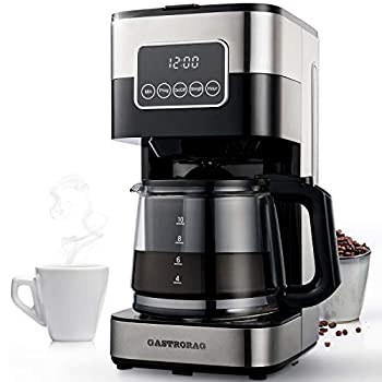 【中古】【未使用未開封】Gastrorag 10カップ ドリップコーヒーメーカー - プログラム可能なコーヒーマシン ガラスカラフェ付き 保温 永久フィルター CM-1290S (ステンレ