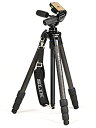 【中古】【未使用未開封】SLIK カーボン三脚 カーボンマスター 834 4段 ナットロック式 28mmパイプ径 高精度3ウェイ雲台 ショルダーストラップ付属 ...