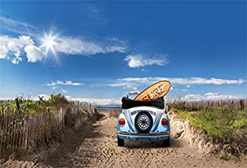 Aofoto 10 X 7フィート Go Surfing Background Drive A Car To サーフィン 田舎 夏 休日 最安値に挑戦 写真 Beach 空 バケーション 背景 フェンス 日光