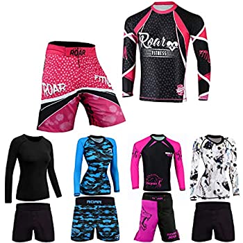 【中古】【輸入品・未使用】Roar No Gi フルセット レディース スポーツブラ BJJレギンス MMA ショーツ グラップリング ラッシュガード 女性 ファイトウェア (レディースの