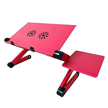 【中古】【輸入品・未使用】Hyyho ブラケット トレイ アルミニウム テーブル ノートパソコン 冷却パッド 折りたたみ式 ベッド デスクトップ マウス ボード (色:赤)
