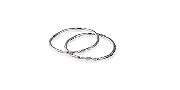 【中古】【輸入品・未使用】リーフEndsSolid。925スターリングシルバーWestIndianBangles(ペア)(MadeinUSA)