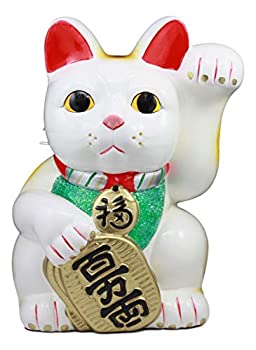 【中古】【輸入品・未使用】Ebros 日本の幸運と幸運のチャーム 白い招き猫 招き猫 貯金箱 セラミック像 風水 豚 ボックス コレクターフィギュア 高さ12.5インチ