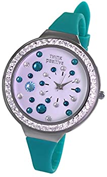 【中古】【輸入品・未使用】ThinkPositiveレディーススターダストアクアクリスタルウォッチ