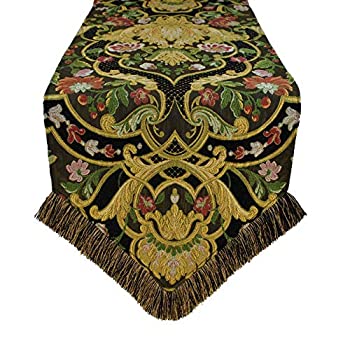 【中古】【輸入品・未使用】Austin Horn Classics Gustone高級テーブルランナー 13 x 108 ブラック AHC00055