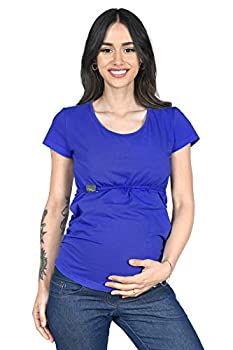 【中古】【輸入品・未使用】Mija???2?in1マタニティ、授乳シャツトップ95?%コットン3074USサイズ:XLカラー:ブルー