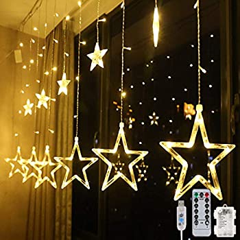 【中古】クリスマス 飾り イルミネーションライト LED 星 月 ストリングライト フェアリーライト 屋外 カーテンライト 電飾 クリスマスライト 星型 装飾