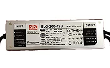 【中古】Meanwell ELG-200-42B-3Y 42V 4.76A 200W 定電圧 + 定電流LEDドライバー
