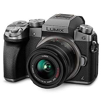 【中古】Panasonic LUMIX DMC-G7KS DSLM Mirrorless 4K Camera, 14-42 mm Lens Kit (Silver) by Panasonic