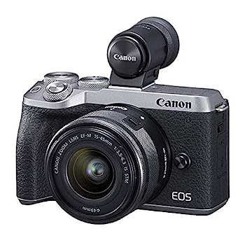 【中古】Canon ミラーレス一眼コンパクトカメラ EOS M6 Mark II + EF-M 15-45mm F/3.5-6.3 STM + EVFキット シルバー