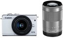 【中古】Canon ミラーレス一眼カメラ EOS M200 ダブルズームキット ホワイト EOSM200WH-WZK