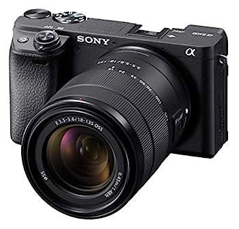 【中古】Sony Alpha A6400 Mirrorless Digital Camera [with 18-135mm Lens] - Wi-Fi and NFC Enabled, International version - No Warranty (Black)