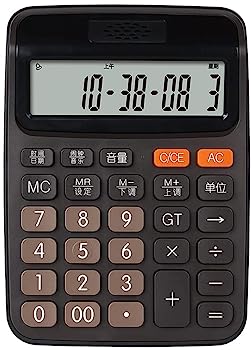 乐天商城 - 【中古】電卓 電卓 12桁のデスクトップの基本的な電卓太陽電池デュアル電源LCDディスプレイと大きなボタンオフィス電卓 電卓ギフト (Color : Black, Size