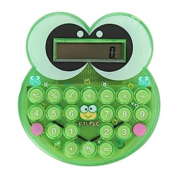 オフィスとホームスタイルの電卓、電卓かわいい緑のカエルミニポケット電卓 8 桁 LCD ディスプレイ - デスク学生試験電卓に最適子供ギフト 3.5x3