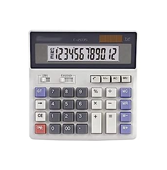 【中古】卓上電卓,電卓 12桁電子卓上電卓 キーボードキー 大型LCDディスプレイ、太陽電池デュアルパワー ベーシックオフィス電卓