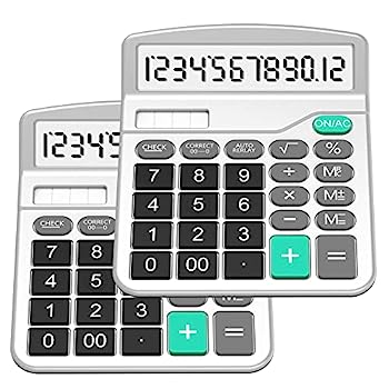 【中古】Splaks電卓 更新され 2パック標準機能デスクトップ電卓ルート計算電卓ソーラーと電子計算機with AAバッテリーデュアル電源12桁大きな表示(2シ