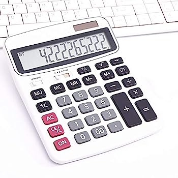 【中古】金属の三次元壁の装飾 電卓12桁デュアルパワーコンピュータ太陽ミュート算術計算ホワイト 持ち運びが簡単な計数ツール (Color : White, Size : 1