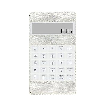 楽天AJIMURA-SHOP【中古】オフィス電卓 キラキラ光るクリスタル装飾 カレンダー時間アラームクロック ファッショナブルなデスクアクセサリー オフィスまたはホームギフト