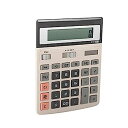 【中古】電卓 12桁電卓 大画面表示 大型ボタン 会計事務所デザイン デュアルパワー電卓 (ベージュ)