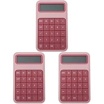 【中古】NUOBESTY 3 個電子実用的なアクリル計算機能画面文房具学生ホーム大規模なオフィス用品店ツール子供補助 - ピンク計算電卓液晶