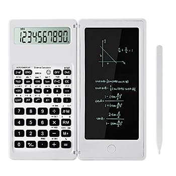 【中古】Lvesunny 関数電卓 多機能関数電卓 メモ帳付き 10桁大画面 学生に最適な学用品 基本的な数学学習に最適 (ホワイト)のサムネイル