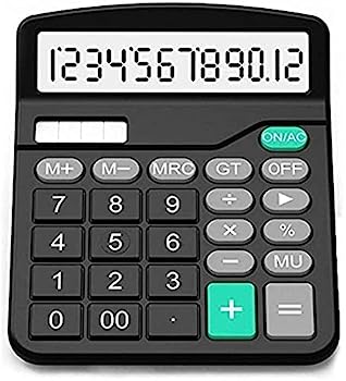 【中古】電卓、デスクトップ電卓桁バッテリーデュアル電源ハンドヘルド電子ビジネスデスクトップオフィス電卓、大型ポータブルのシンプルな卓上電卓