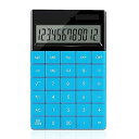 【中古】電卓、 フラット大画面オフィスコンピュータのデュアルパワーポータブルかわいい太陽の金融電卓ブルー カウントに最適なツール (Color : Blue, ...