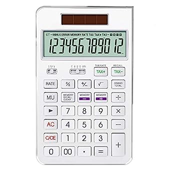 樂天商城 - 【中古】電卓 電卓女性シンオフィス・ファイナンス銀行受験電卓ギフトフルメタル電卓 基本的な計算機 (色 : White, Size : 18x11cm)
