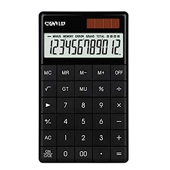 【中古】電卓12桁のタブレットボタン電卓デュアル電源電卓ポータブル多機能ビジネスオフィス (Size:100X166X14mm; Color:Black)