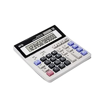 【中古】実用的な電卓ソーラーバッテリーデュアルパワービッグボタン12桁の大型LCDディスプレイ電卓大型ディスプレイセンシティブボタン (Color : White)(3)