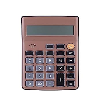 【中古】電卓 音声電卓メタルアルミパネルミュージックコンピューター大ボタン大画面12桁 自宅 ビジネス用 (色 : 褐色, Size : One size)