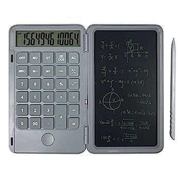 【中古】電卓メモ帳、6.5インチLCD書き込み12桁ディスプレイ、インクレス描画/メモパッド/プランニングボード、日常および基本的なオフィス用充電式製図