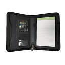 【中古】PU会議パッドクリップファイルバインダー A5 多機能フォルダー ビジネス PU ジッパー バッグ電卓セールス マネージャー フォルダー (色 : Bl...