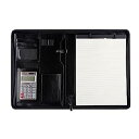 【中古】クリップボードフォルダ ビジネス A4 レザーフォルダー ジップバッグ 多機能 情報フォルダー マネージャーフォルダー 電卓付き