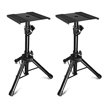 【中古】ユニバーサル三脚スピーカーは安全ロックノブ/メタルパネルトレイ/ 25.4から42.9インチの高さ調節可能で、スタンド/オンステージやスタジオ内の