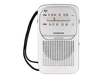 【中古】コイズミ ラジオ AM/FM 乾電池使用 ポータブル イヤホン付属 シルバー SAD-7226/S