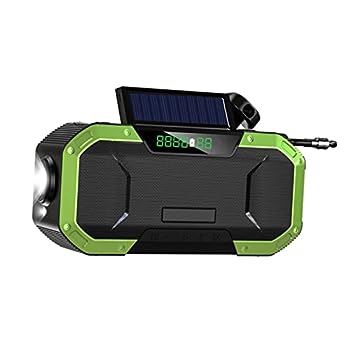 【中古】LIFKOME ソーラー ラジオ クランク 非常用 ラジオ 緊急用 電源 バンク サバイバル ギア と 装備 ブラック ステンレス スチール ライフセービング