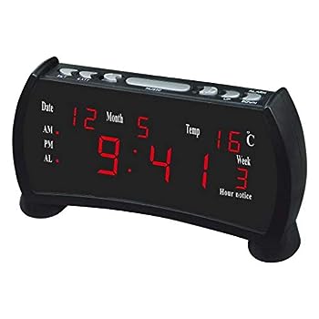 【中古】MHTCJ 充電ポート付きデジタル目覚まし時計付きラジオ、ラジオ、イヤホンジャック、大型ディスプレイ（調光器付き）、スヌーズ、スリープタイマ