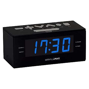 【中古】HANNLOMAX HX-144CR 目覚まし時計 ラジオ PLL FMラジオ 1.2インチ ブルーLEDディスプレイ デジタル時計 デュアルアラーム付き