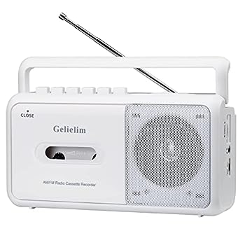 【中古】Gelielim ラジカセ FM/AM/ワイドFM対応 カセットテープ再生/録音 ポータブルカセットプレーヤー AC100V/乾電池仕様 ホワイト