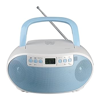 【中古】WINTECH CDラジオ KC-132A ホワイト×ブルー イヤホン/外部音声入力端子搭載 ACコード（付属）/電池（別売り）2電源対応